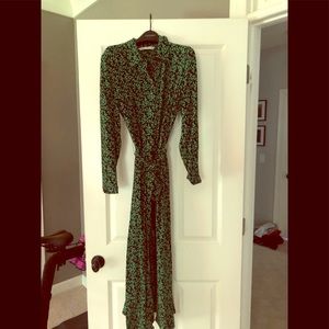 zara green floral maxi dress